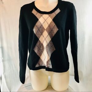TWEEDS 100% Merino Wool pullover crew neck sweater navy blue gray extra large
